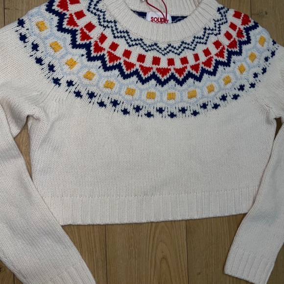 Solid & Striped The Carly Pullover Fairisle Sweater in Eggshell Multi S - Picture 11 of 12